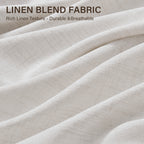 TURCURNO Light Filtering Linen Curtains for Living Room,Soft Fabric Bronze Grommet Semi Sheer Floor to Ceiling Curtains,2 Panels,Beige White,52"x102"