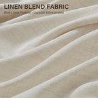 TURCURNO Light Filtering Linen Curtains for Bedroom Farmhouse,Soft Flax Textured Bronze Grommet Semi-Sheer Boho Curtains 2 Panels,Ivory White,52"x63"