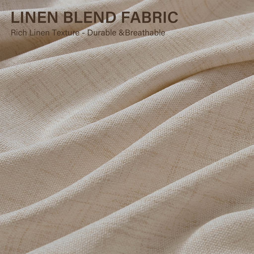 TURCURNO Light Filtering Linen Curtains for Living Room Bedroom,Soft Fabric Elegant Bronze Grommet Semi Sheer Window Curtain,2 Panels,Linen,52"x102"