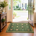 TURCURNO Green Distressed Washable 2x3 Area Rugs, Retro Traditional Low Pile Non-Slip Stain Resistant Durable Door Mats for Door Entrance Kitchen, Olive Green