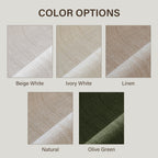 TURCURNO Light Filtering Linen Curtains for Living Room and Office,Flax Textured Bronze Grommet Semi Sheer Privacy Drapes 2 Panels,Natural,52"x96"