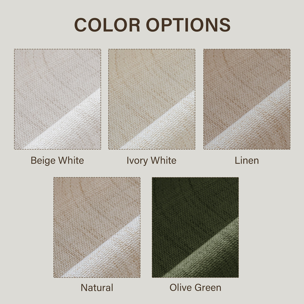 TURCURNO Light Filtering Linen Curtains for Bedroom,Soft Fabric Elegant Bronze Grommet Semi-Sheer Privacy Drapes 2 Panels,Olive Green,52"x90"