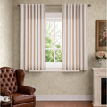 TURCURNO Semi Sheer Curtains, Farmhouse Light Filtering Curtains, Boho Window Curtains 2 Panels Set for Living Room Bedroom, Back Tab Drapes, 52x63