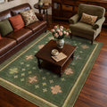 TURCURNO Washable 5x7 Area Rugs for Bedroom,Retro Geometric Star Medallions Rug,Low Pile Non-Slip Eclectic Home Decor for Living Room Dorm Room,Green