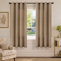 TURCURNO Soft Fabric Linen Curtains for Kitchen Bay Window,Semi Sheer Light Filtering 72 Inch Drapes,Neutral Farmhouse Bronze Grommet Curtains,2 Panels