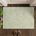 TURCURNO Bath Rugs Non Slip Washable for Entryway,Retro Willow Leaf Cream Green 2x3 Throw Rugs Soft Low Pile Boho Farmhouse Small Mat for Bathroom Vanity