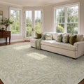 TURCURNO Washable Oversized Area Rugs 9x12 Living Room Under Rug Non Slip Pad,Soft Cream Beige Botanical Willow Leaf Print Area Rugs Neutral Modern Boho Farmhouse Rug