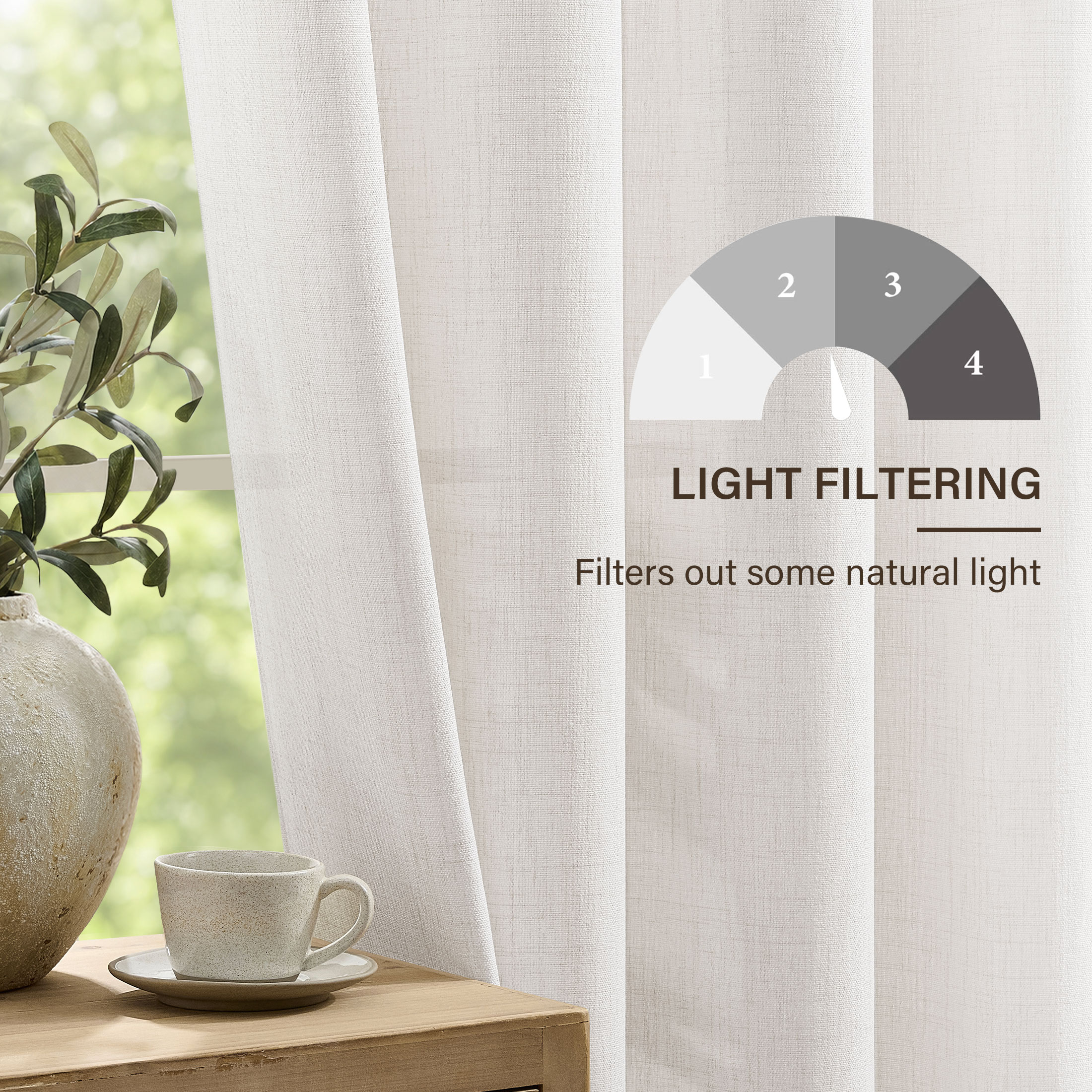 TURCURNO Light Filtering Linen Curtains - Image 6