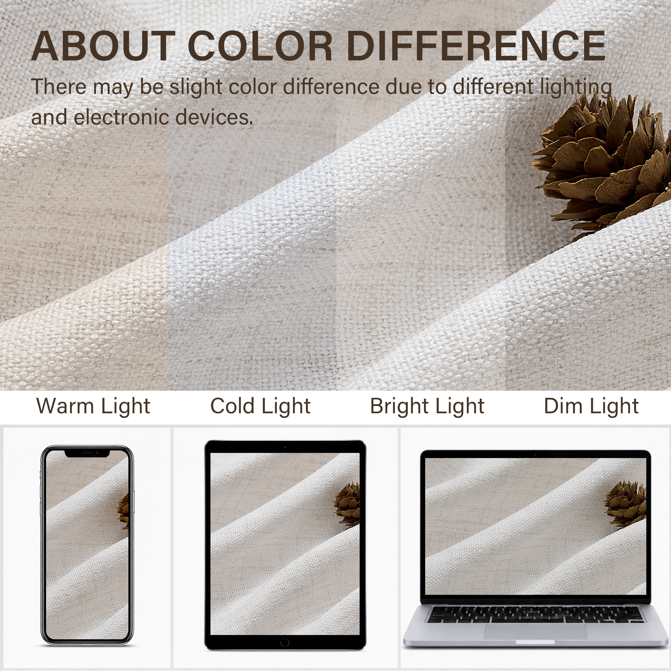 TURCURNO Light Filtering Linen Curtains - Image 4